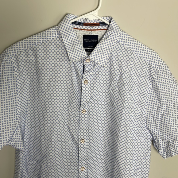 Denim & Flower Ricky Singh Slim Fit Casual Button Down Short Sleeve- size Large - Picture 5 of 12